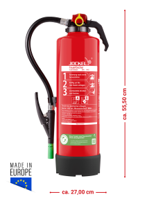 Preview: Jockel 6l S6JX34 Green 2.0 Auflade Schaum Feuerlöscher inkl. Plakette Fluorfrei 10LE